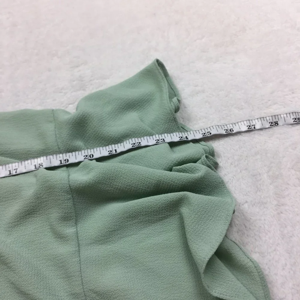 Michael Kors Peplum Blouse Top Size S Womans Green V-Neck Layered Flutter Sleeve - Picture 12 of 12